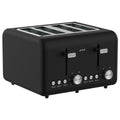 Pronti Silver Noir 4 Slice Toaster with Dual Controls