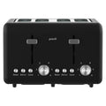 Pronti Silver Noir 4 Slice Toaster with Dual Controls