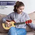 Karrera 21 Inch Natural Wooden Ukulele with Nylon Strings and Geared Tuners