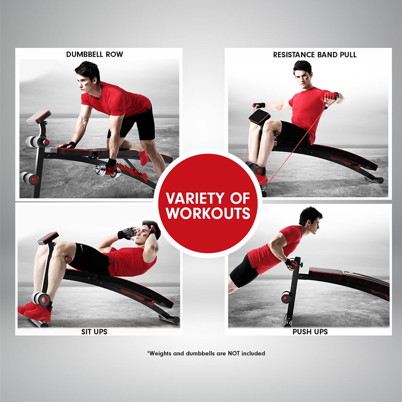 Powertrain Adjustable FID Home Gym Bench with Preacher Curl Pad - 150kg Load - SuperSaverAU - view 3