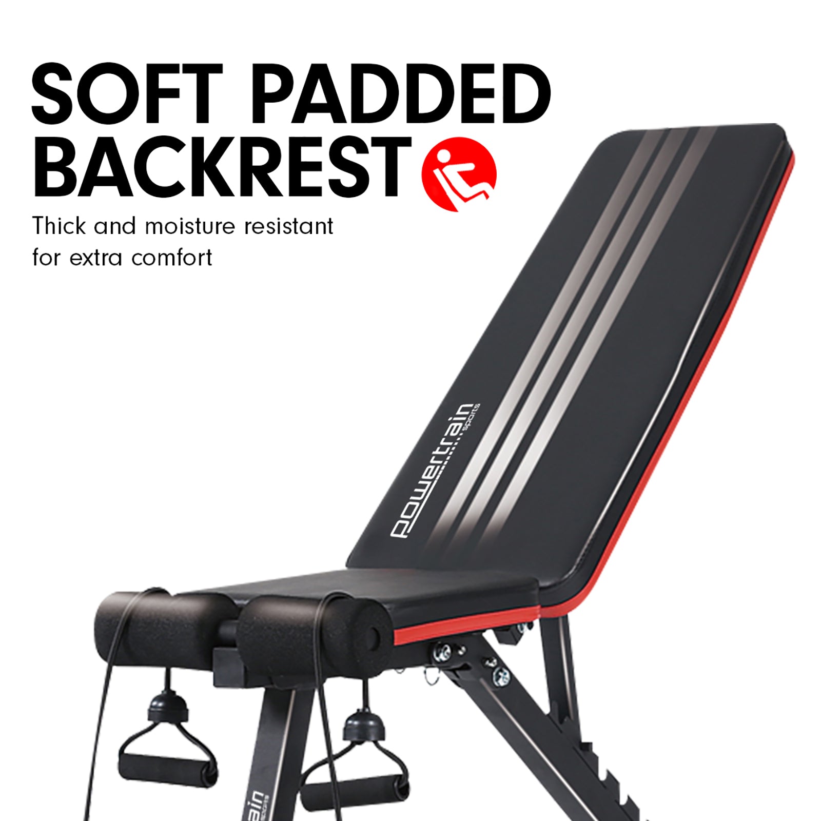 Powertrain Adjustable Incline Decline Exercise Bench Resistance Bands - SuperSaverAU - view 4