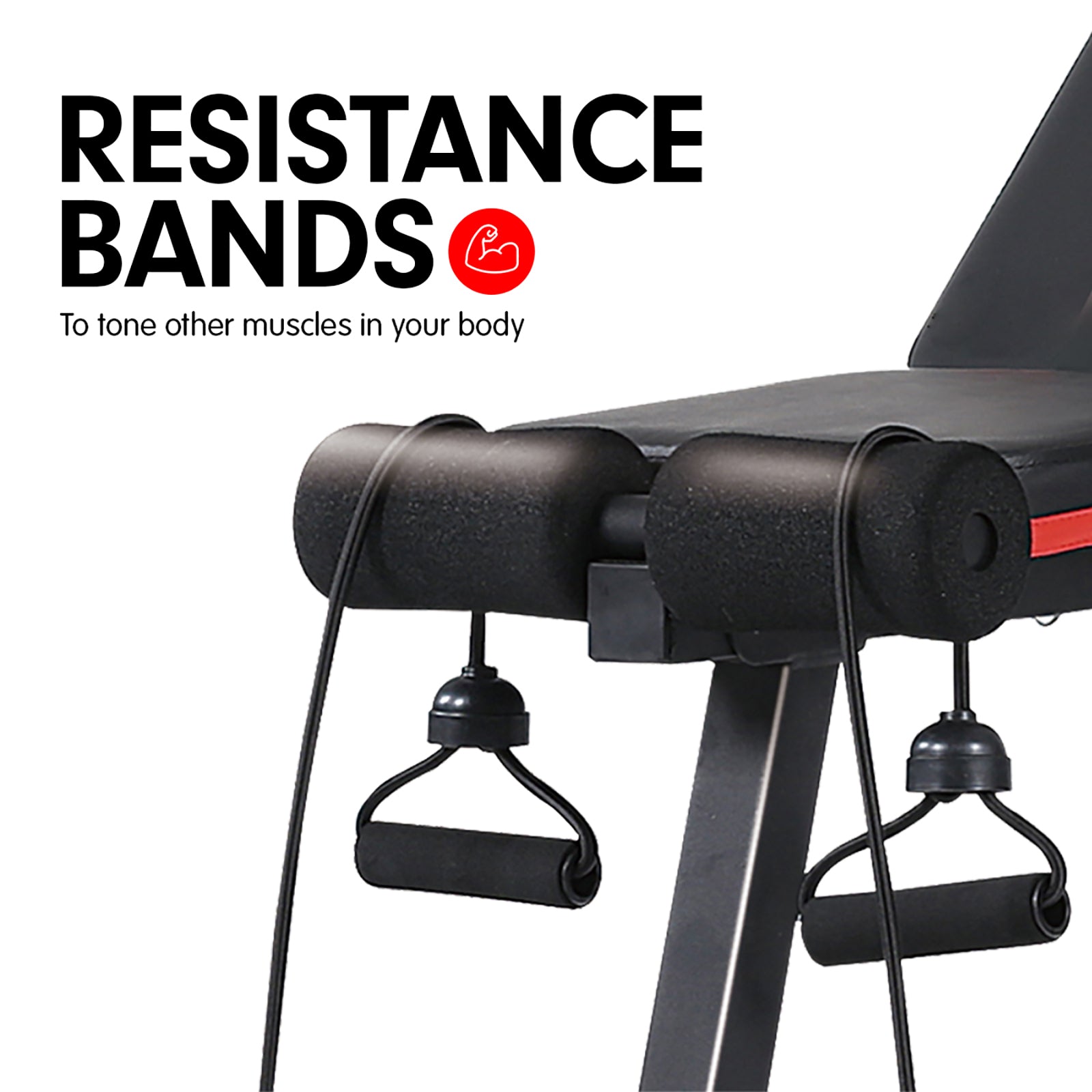 Powertrain Adjustable Incline Decline Exercise Bench Resistance Bands - SuperSaverAU - view 5