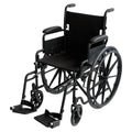Orthonica Black 24-Inch Foldable Steel Wheelchair with Brakes and Adjustable Footrests