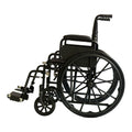 Orthonica Black 24-Inch Foldable Steel Wheelchair with Brakes and Adjustable Footrests
