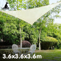 Wallaroo Waterproof Triangle Shade Sail 160GSM UV Block - Cream, 3.6 x 3.6 x 3.6m