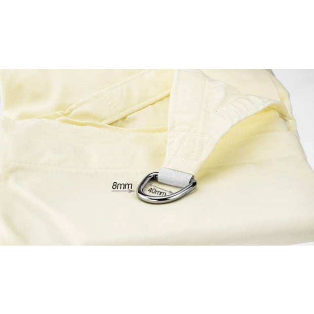 Wallaroo Waterproof Shade Sail 3m x 5m - UV Protection, Mildew Resistant, Cream