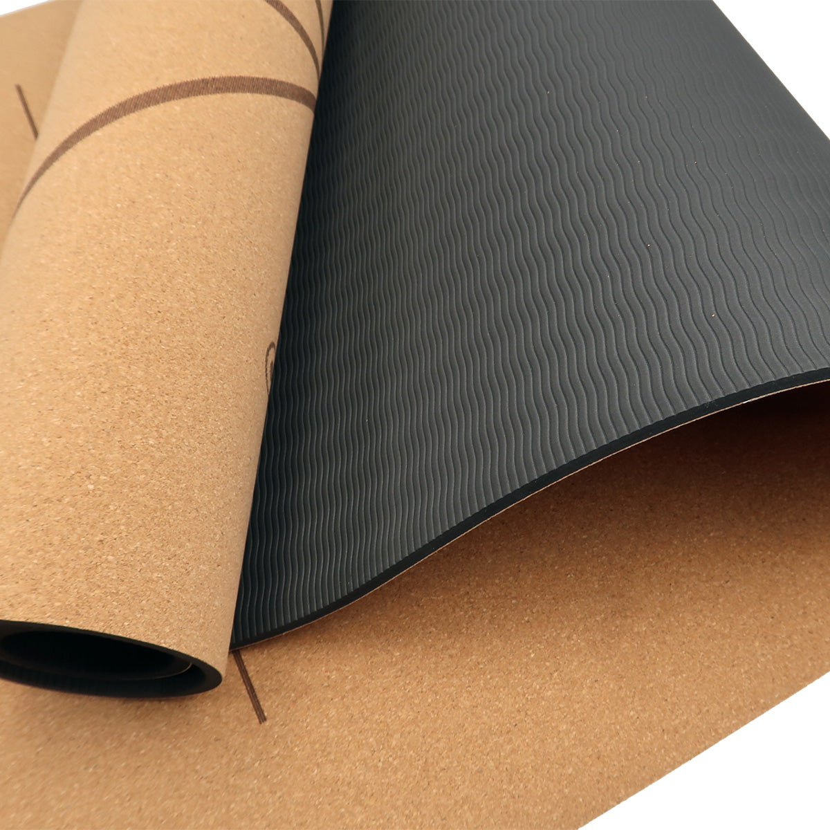 Powertrain Cork Yoga Mat with Carry Straps Home Gym Pilates - Body Line - SuperSaverAU - view 2
