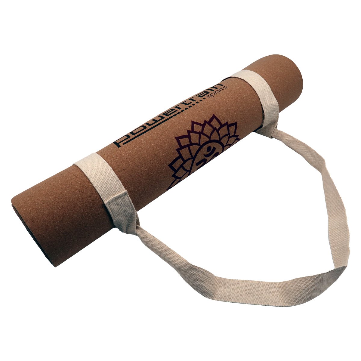 Powertrain Cork Yoga Mat with Carry Straps Home Gym Pilates - Chakras - SuperSaverAU - view 2
