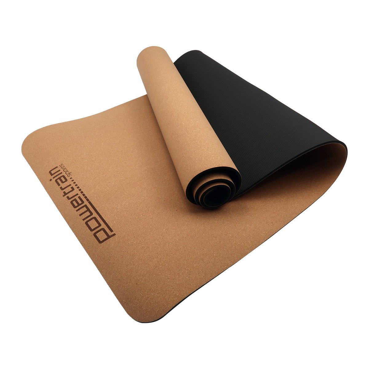 Powertrain Cork Yoga Mat with Carry Straps Home Gym Pilates - Plain - SuperSaverAU - view 1