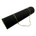 Powertrain Dual Layer TPE Yoga Mat with Carry Strap - Black/Green, 8mm