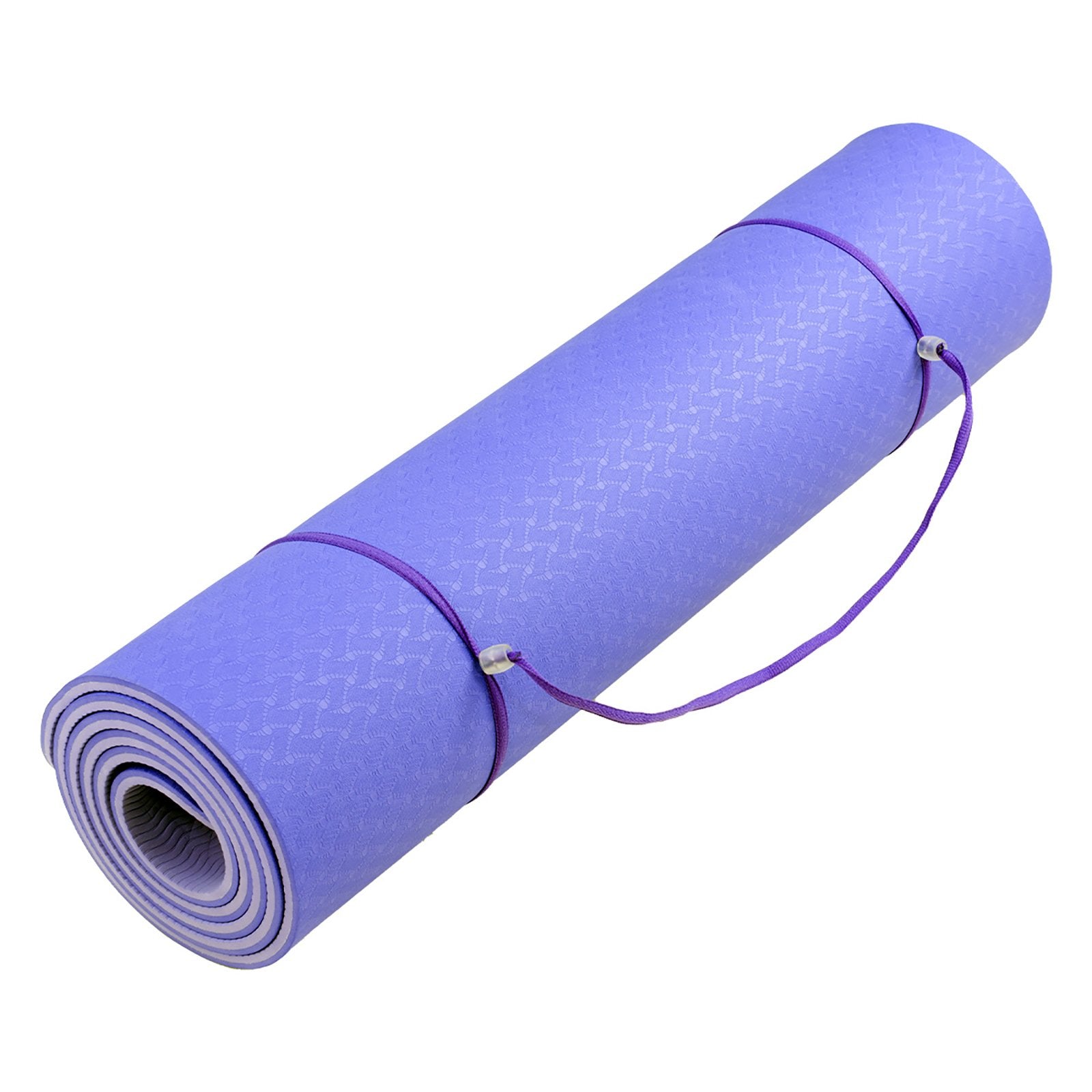 Powertrain TPE Yoga Mat 183cm x 61cm 8mm Thick Non-Slip with Carry Strap - SuperSaverAU - view 4