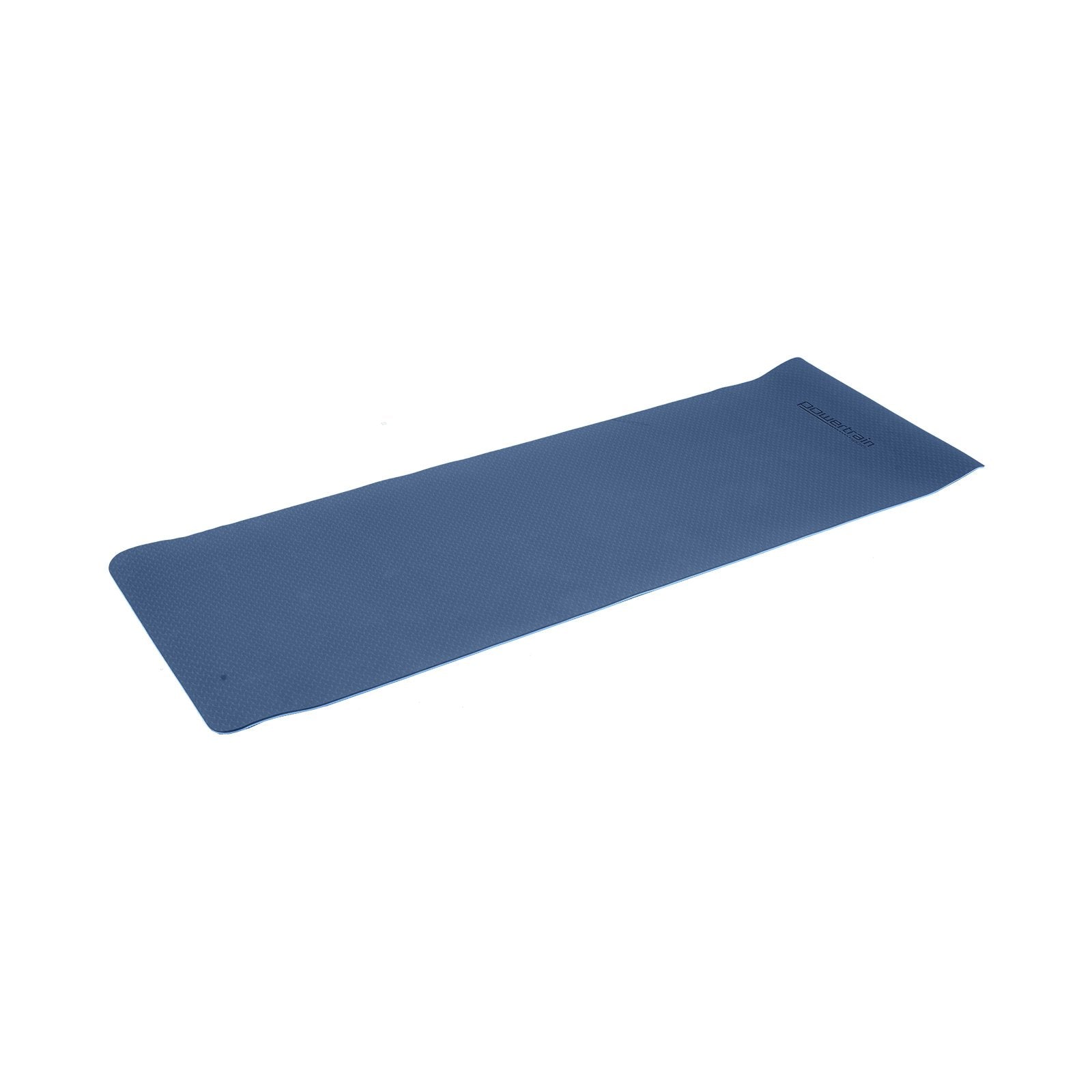 Powertrain Dual Layer TPE Yoga Mat with Carry Strap - Dark Blue, 8mm