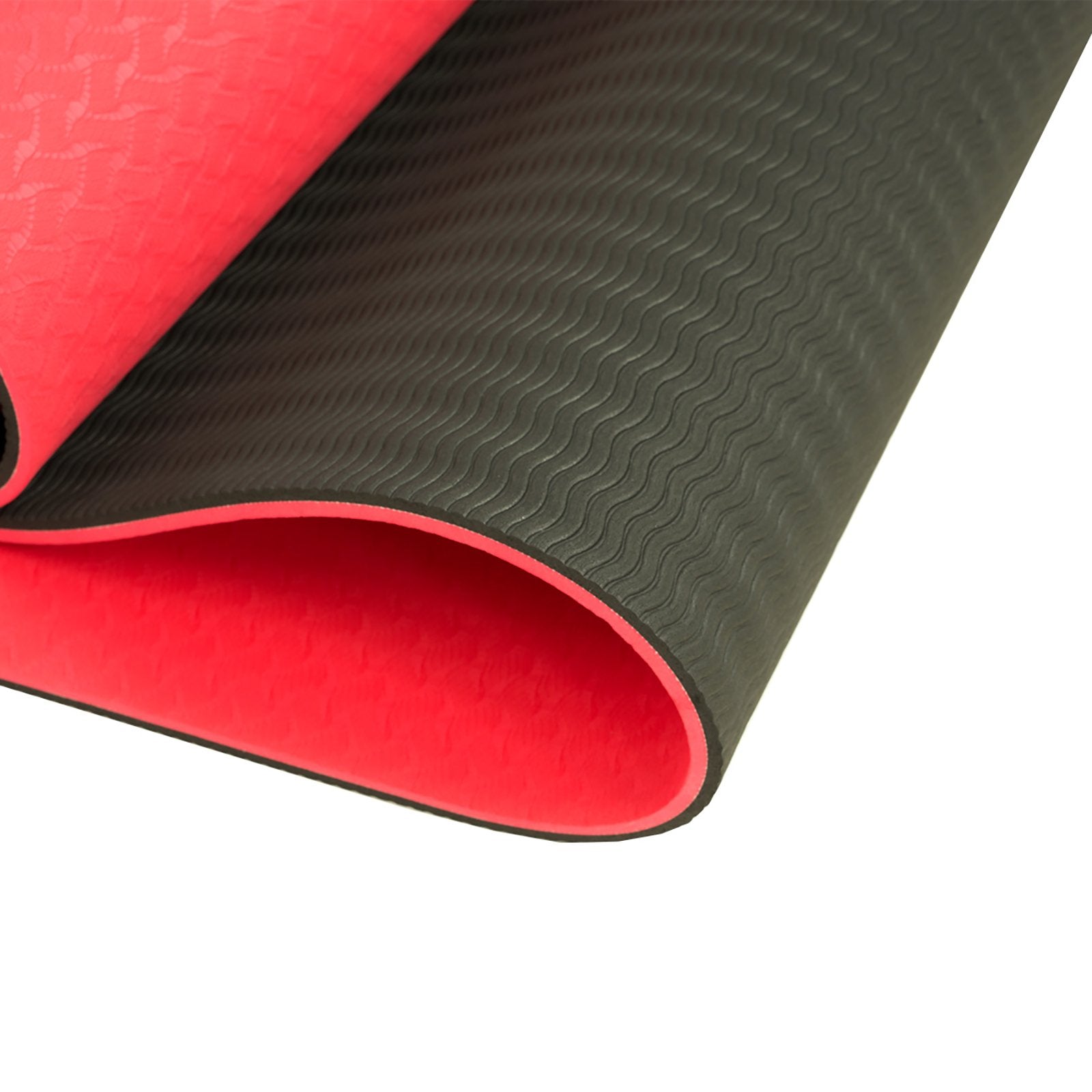 Powertrain TPE Yoga Mat 183cm x 61cm - 8mm Thick, Non-Slip, Red - SuperSaverAU - view 3