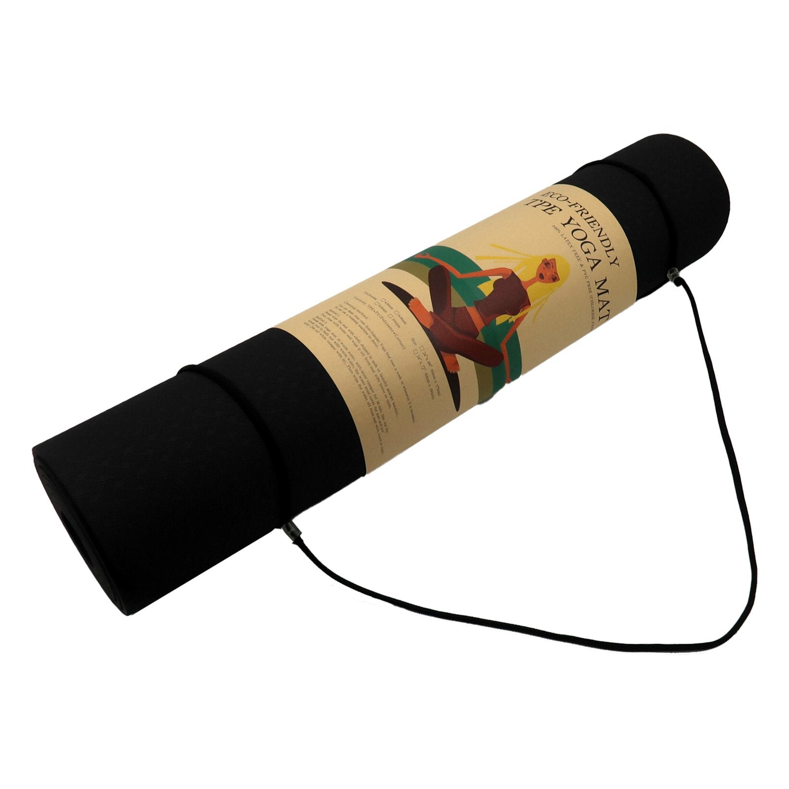 Powertrain Eco-friendly Dual Layer 6mm Yoga Mat | Midnight | Non-slip Surface And Carry Strap For Ultimate Comfort And Portability - SuperSaverAU - view 5