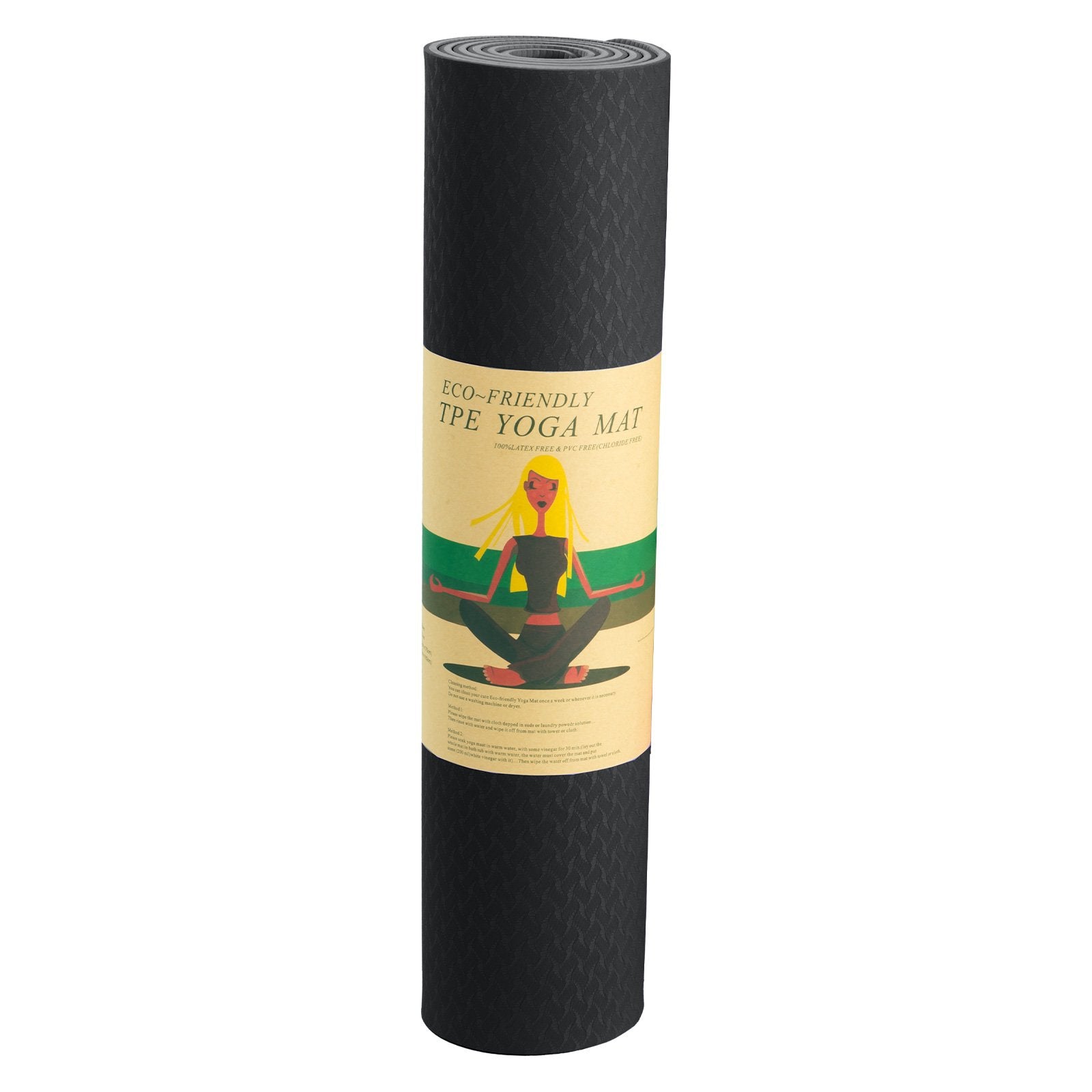 Powertrain Eco-friendly Dual Layer 6mm Yoga Mat | Midnight | Non-slip Surface And Carry Strap For Ultimate Comfort And Portability - SuperSaverAU - view 6