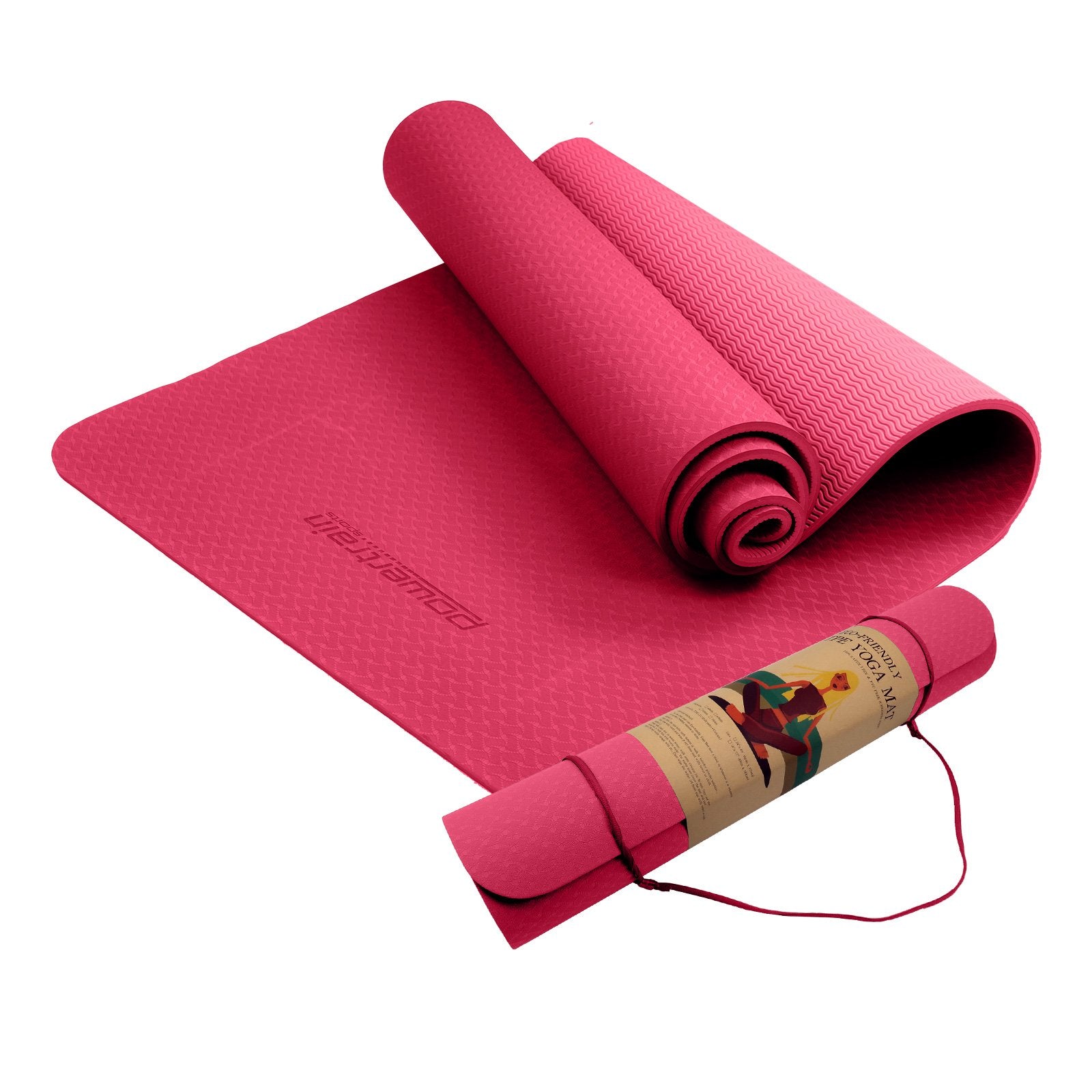 Powertrain Yoga Mat 183cm x 61cm | Eco-friendly TPE, Non-slip, Carry Strap - SuperSaverAU - view 1