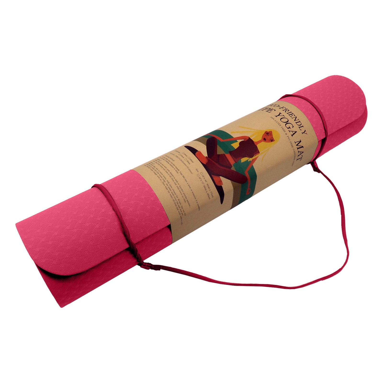 Powertrain Yoga Mat 183cm x 61cm | Eco-friendly TPE, Non-slip, Carry Strap - SuperSaverAU - view 5