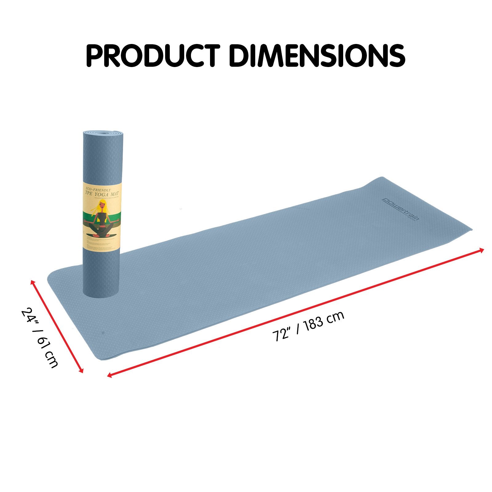 Powertrain Eco-friendly Dual Layer Yoga Mat - Sky Blue, 6mm Thickness - SuperSaverAU - view 3