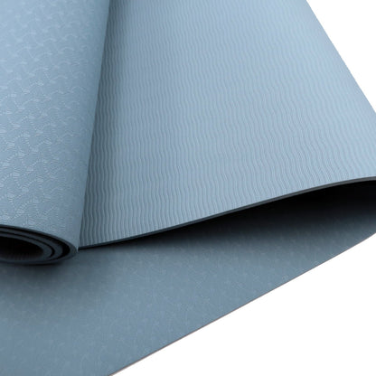 Powertrain Eco-friendly Dual Layer Yoga Mat - Sky Blue, 6mm Thickness