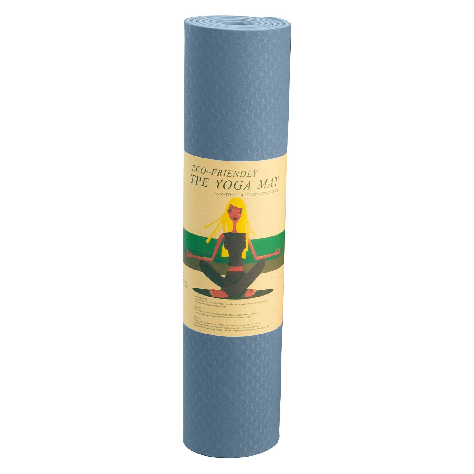 Powertrain Eco-friendly Dual Layer Yoga Mat - Sky Blue, 6mm Thickness - SuperSaverAU - view 6