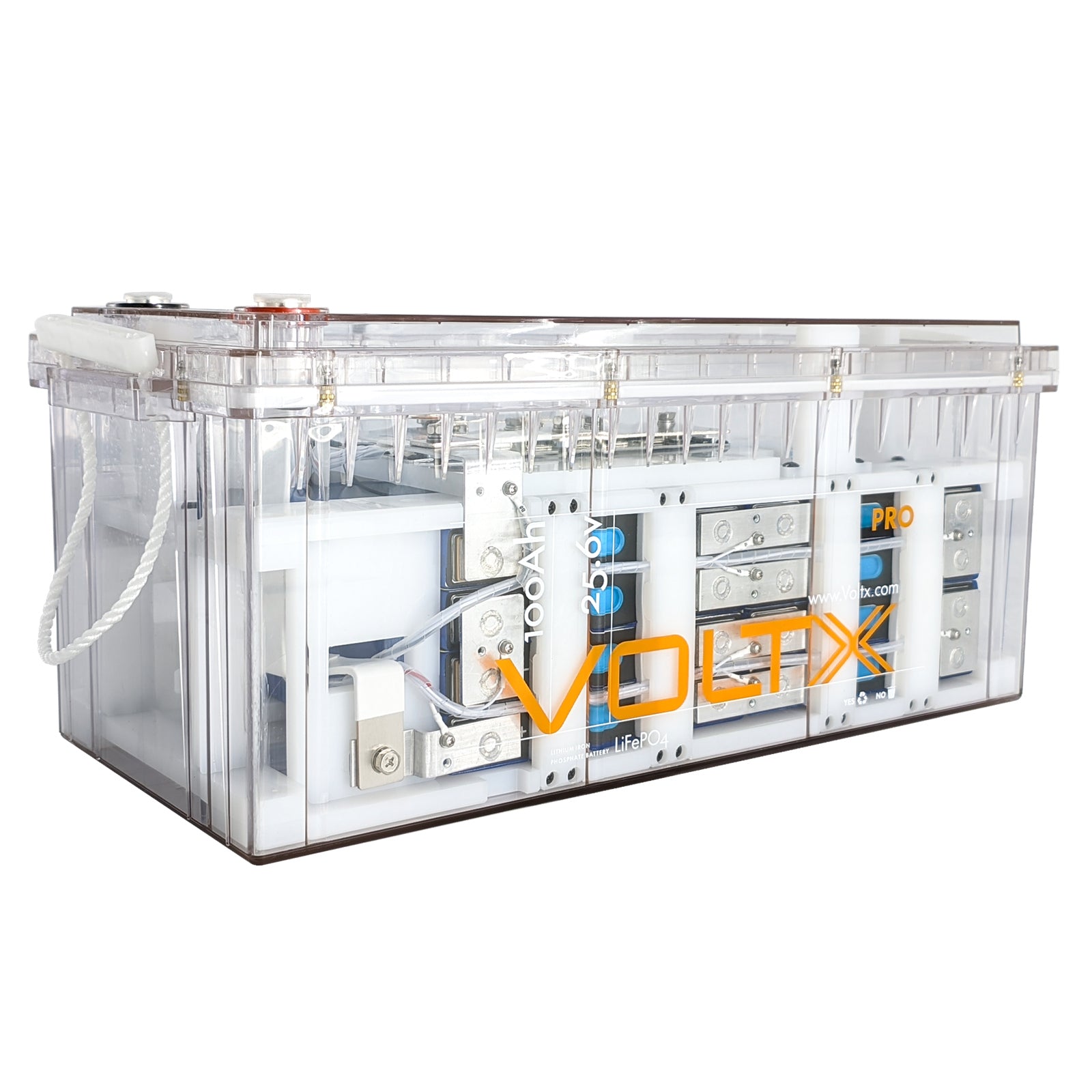 VoltX 24V 100Ah Lithium Battery - Clear Case, Built-in BMS, 4000 Cycles - SuperSaverAU - view 1