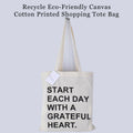 4 pcs Recyclable Eco-friendly Tote Canvas Cotton Printed Shopping Bags - SuperSaverAU - view 2