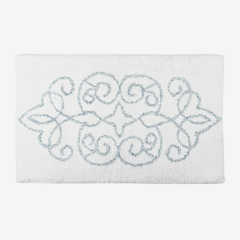 Cotton Medallion Tufted Non Slip Jacquard Bath Mat 80cm x 50cm, 1800 GSM