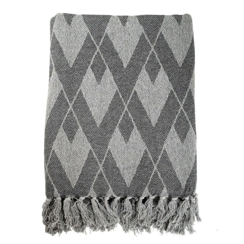 Soft Cotton Handloom Throw Blanket Herringbone Plaid Blue 125x150cm - SuperSaverAU - view 2