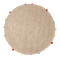 Round Woven Jute Cotton Multicolor Pompom Rug 120 cm - Bohemian Charm - SuperSaverAU - view 2