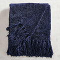 Acrylic Chenille Tassel Knitted Blanket 150 x 200 cm - Soft, Lightweight, Cozy Throw - SuperSaverAU - view 1
