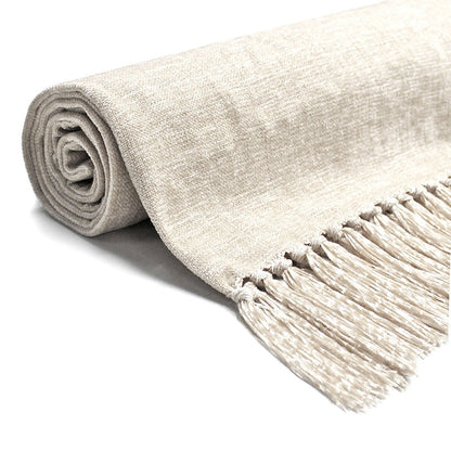 Acrylic Chenille Tassel Knitted Blanket 150 x 200 cm - Soft, Lightweight, Cozy Throw