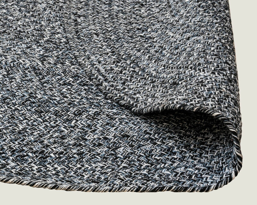 Handmade Reversible Cotton Area Rug 120 x 120 cm - Eco-friendly Navy White - SuperSaverAU - view 2