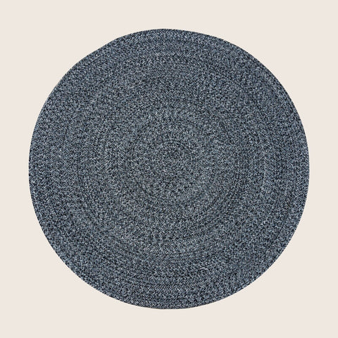 Handmade Reversible Cotton Area Rug 120 x 120 cm - Eco-friendly Navy White - SuperSaverAU - view 1