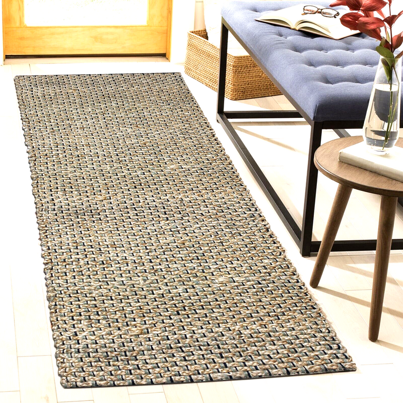 Hand Braided Jute Runner 50 x 120 cm - Green Textured Weave, Eco-Friendly - SuperSaverAU - view 1