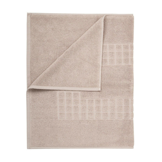 Microfiber Soft Non Slip Bath Mat 80cm x 50cm - Highly Absorbent, Easy to Clean, Check Design (Taupe)