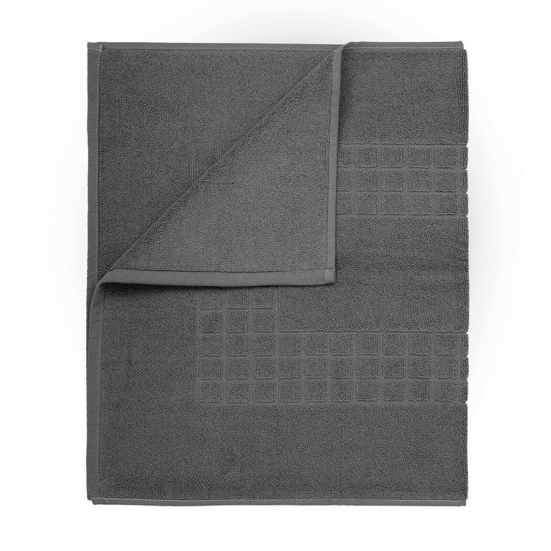 Microfiber Soft Non Slip Bath Mat 80cm x 50cm - Highly Absorbent, Easy to Clean, Check Design (Anthrazit)