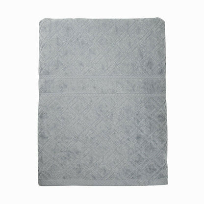 Premium Velour Jacquard Bath Towel 140cm x 70cm - Grey, Lightweight & Absorbent