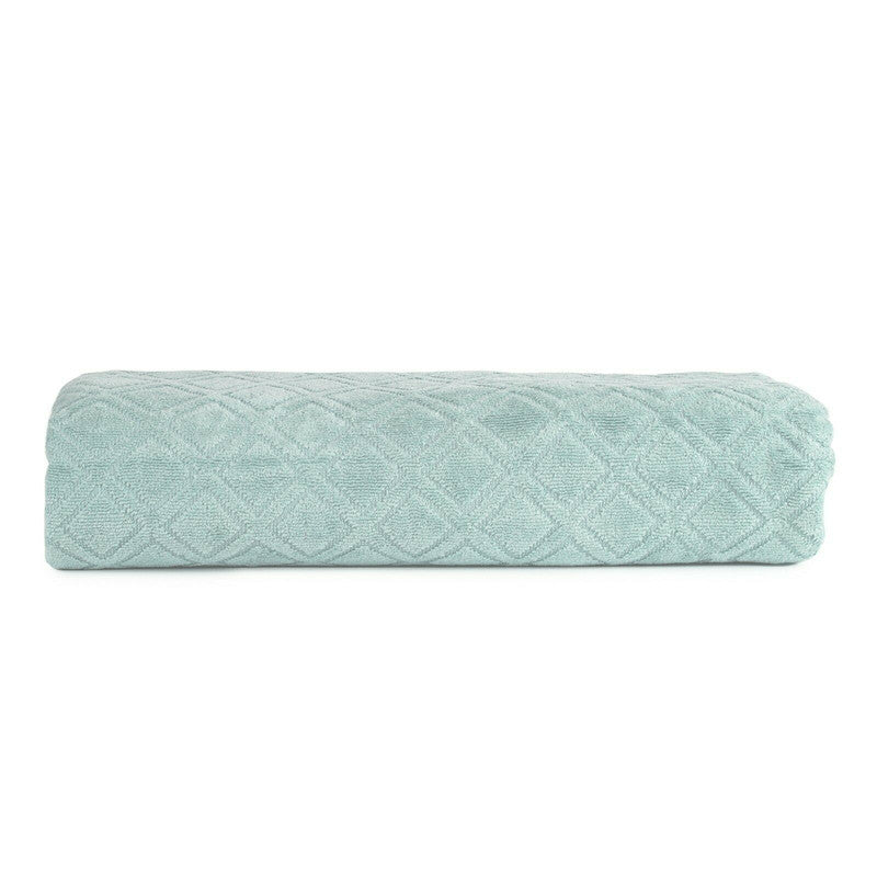 Premium Velour Jacquard Bath Towel 140cm x 70cm - Aqua, Soft & Absorbent - SuperSaverAU - view 3