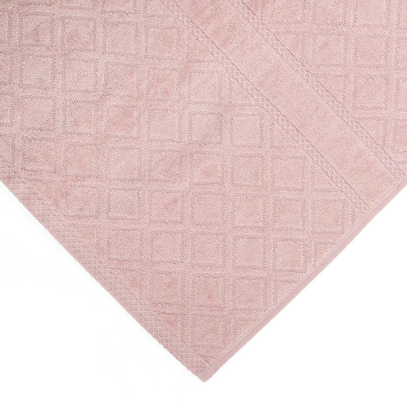 Premium Velour Jacquard Bath Towel 140cm x 70cm - Pink, Soft & Absorbent - SuperSaverAU - view 2