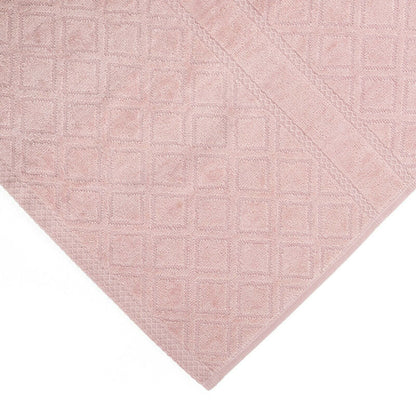Premium Velour Jacquard Bath Towel 140cm x 70cm - Pink, Soft & Absorbent