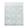 Premium Cotton Bath Towel 130cm x 60cm Jacquard White Blue Design - SuperSaverAU - view 1