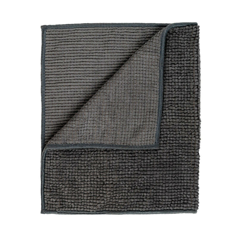 Microfiber Non Slip Bath Mat 80x50cm Dark Grey Quick Dry Soft Pile Design - SuperSaverAU - view 2