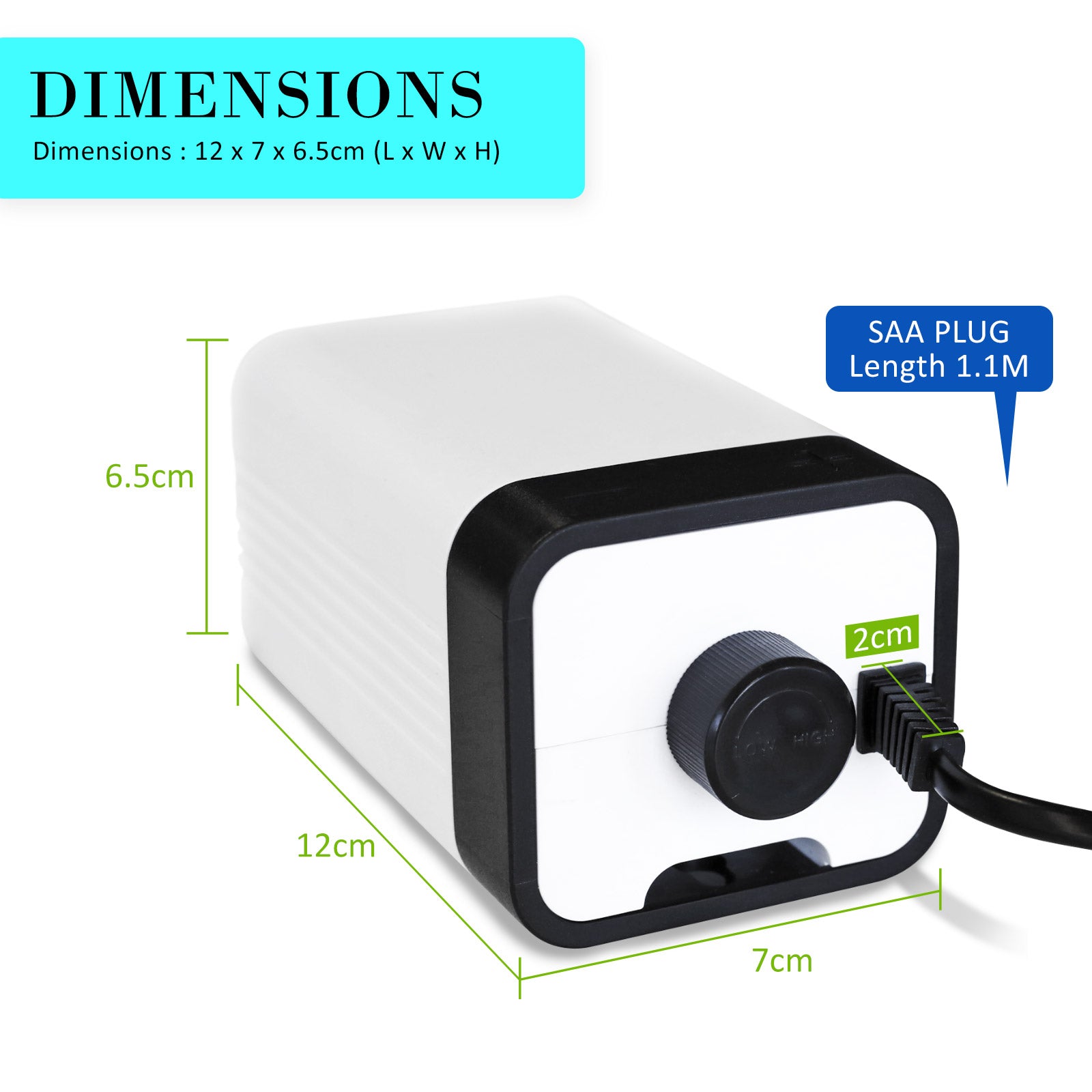 Dynamic Power Aquarium Air Pump 2 Outlet 180L/H 4W Ultra Quiet Energy-Saving - SuperSaverAU - view 12