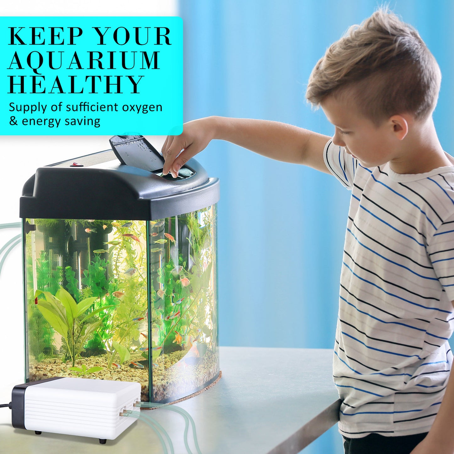 Dynamic Power 4 Outlet Aquarium Air Pump 670L/H 8W - Quiet & Efficient White