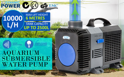 Dynamic Power 10000L/H Submersible Pond Water Pump, 80W, Quiet, Compact Design