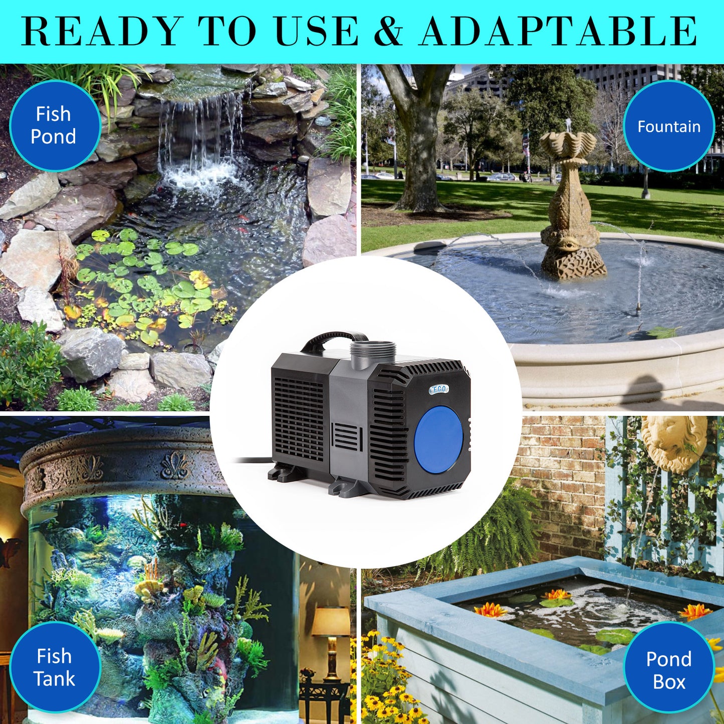 Dynamic Power 10000L/H Submersible Pond Water Pump, 80W, Quiet, Compact Design