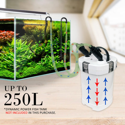 Dynamic Power 1000L/H Aquarium External Canister Filter, 14W, Easy Maintenance