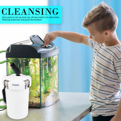 Dynamic Power 400L/H Aquarium External Canister Filter, 90L Capacity, 6W Energy Efficient