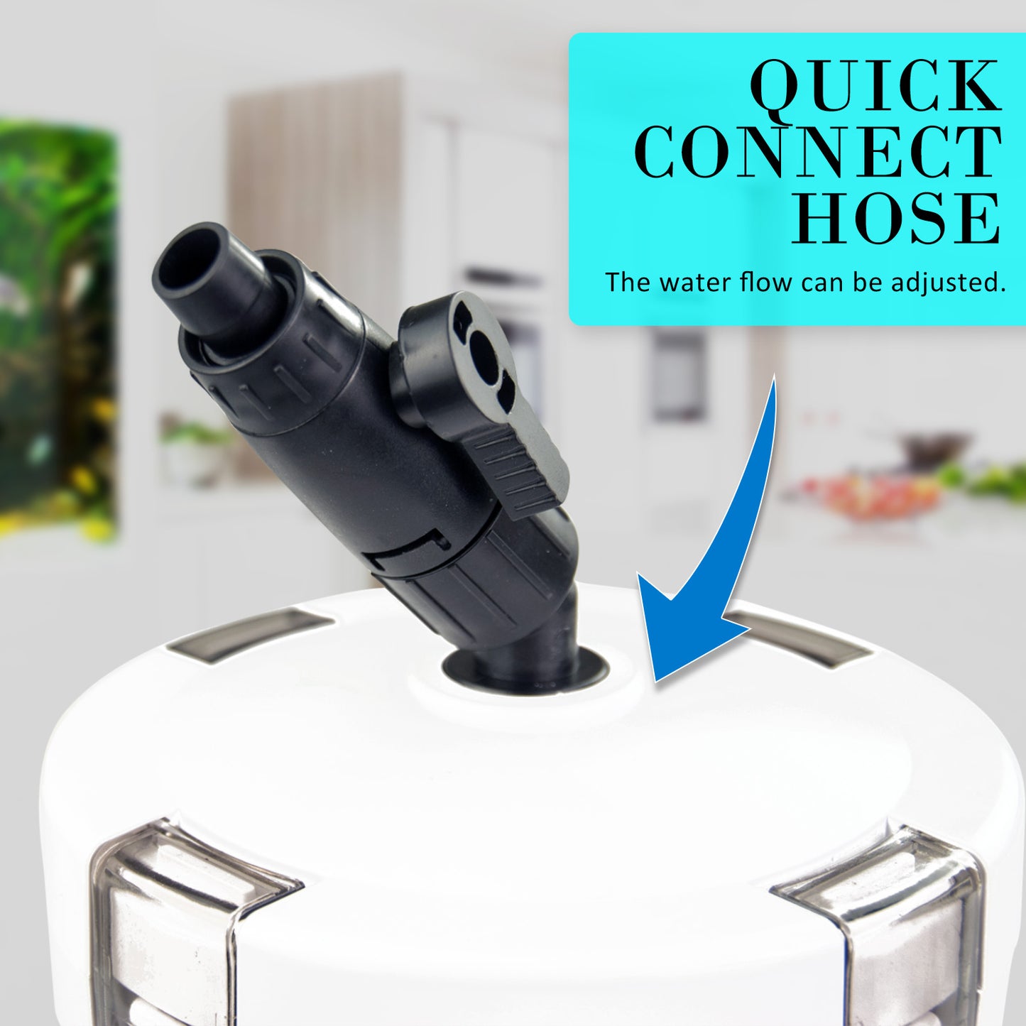 Dynamic Power 400L/H Aquarium External Canister Filter, 90L Capacity, 6W Energy Efficient