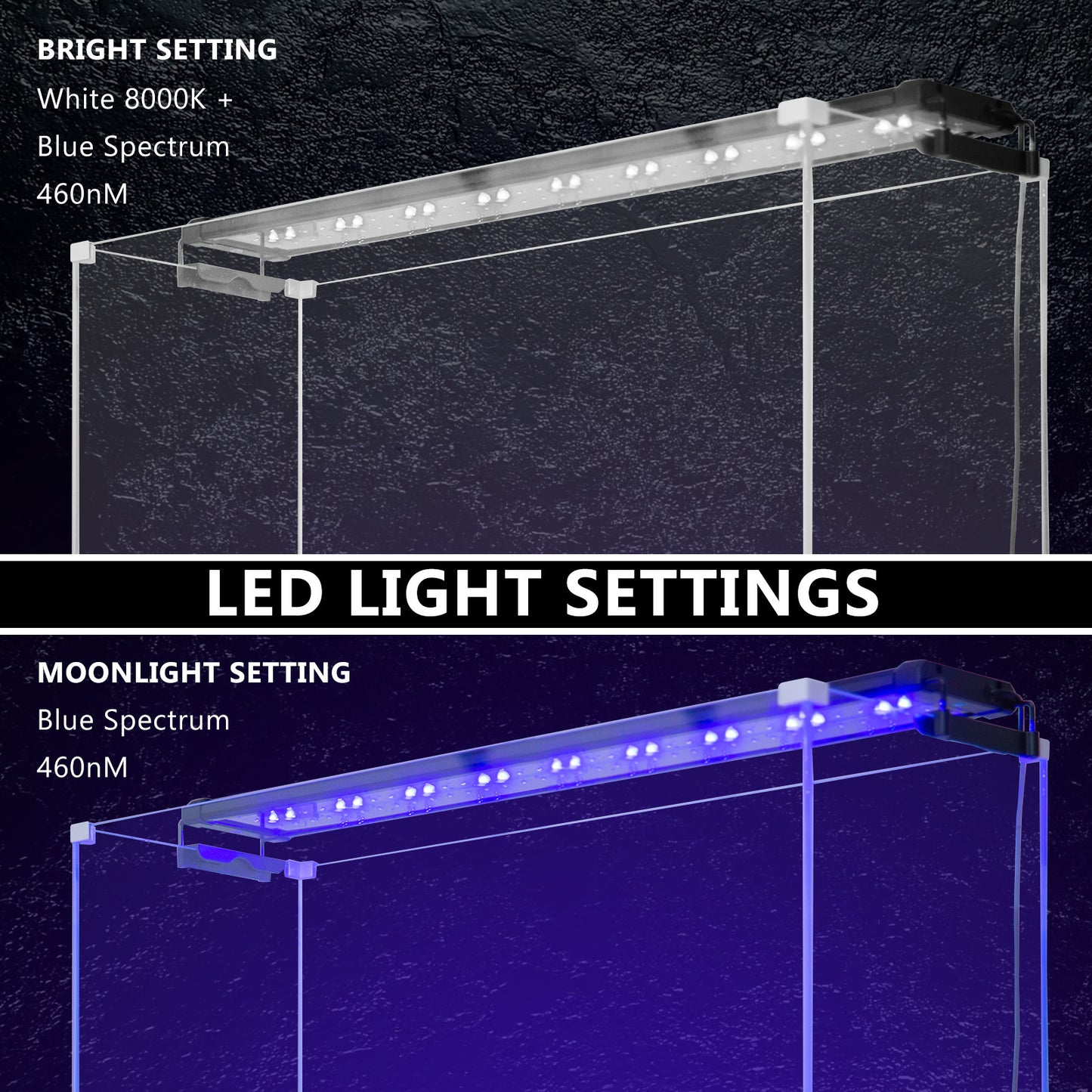 Dynamic Power 18W Aquarium LED Light 75-95cm, White/Blue, Energy Efficient